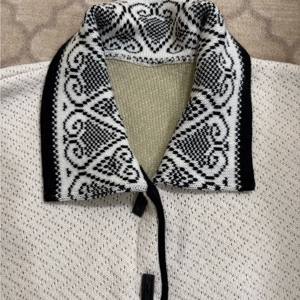 Source Unknown Black and Cream Patterned Blazer - image 2